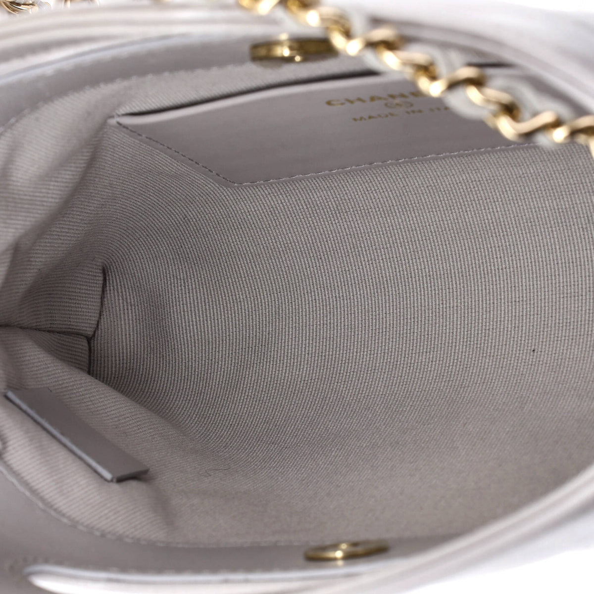 31 Shopping Bag Clutch with Chain Quilted Lambskin Small