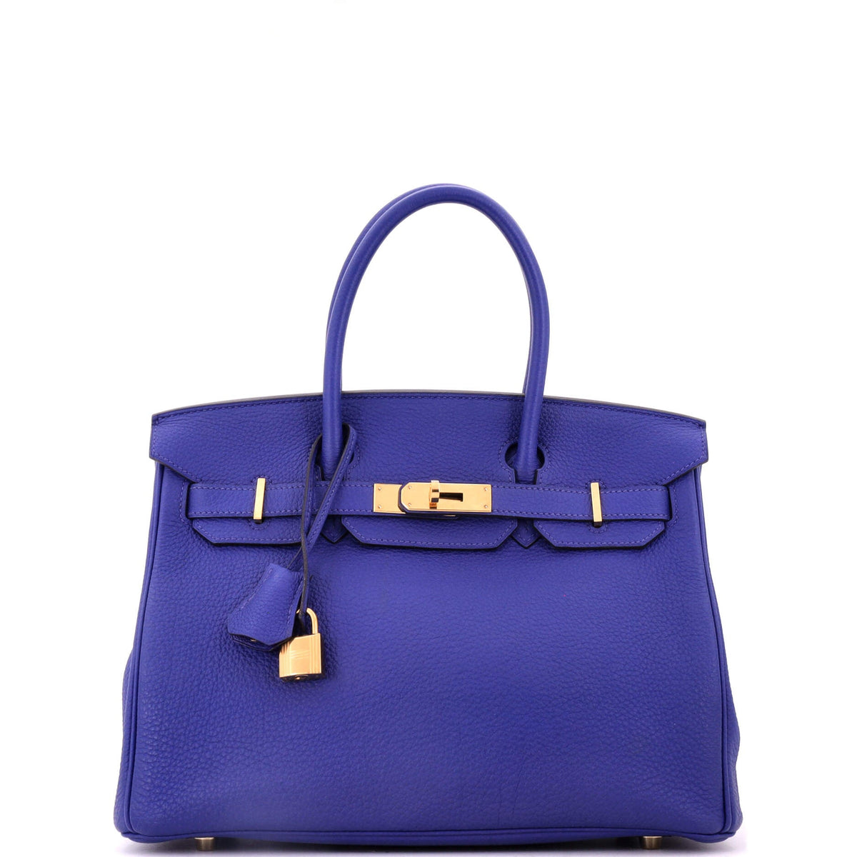 Birkin Handbag Bleu Electrique Togo with Gold Hardware 30