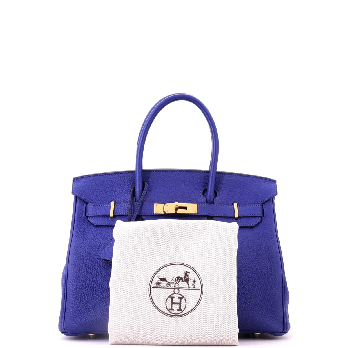Birkin Handbag Bleu Electrique Togo with Gold Hardware 30