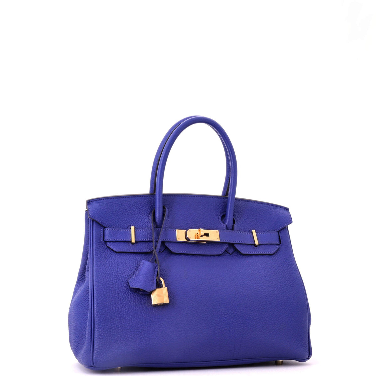 Birkin Handbag Bleu Electrique Togo with Gold Hardware 30