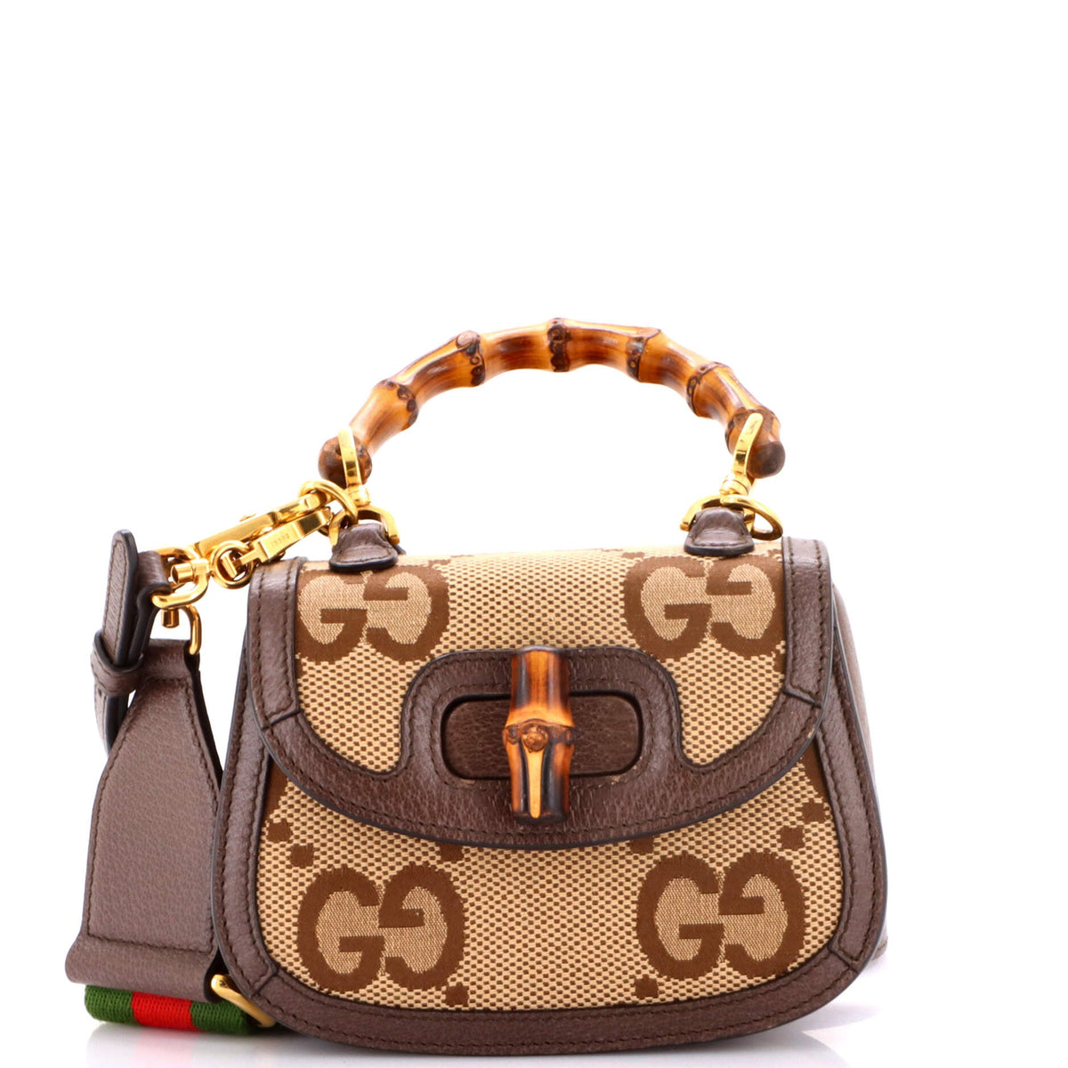 Bamboo 1947 Top Handle Bag Jumbo GG Canvas Mini