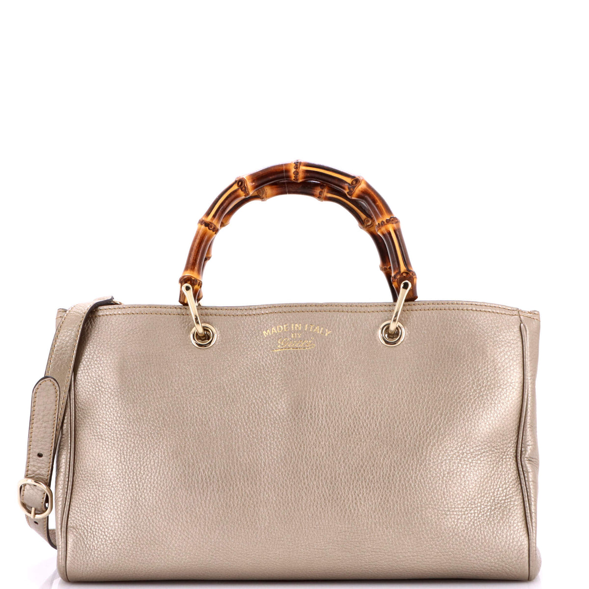Bamboo Shopper Tote Leather Medium