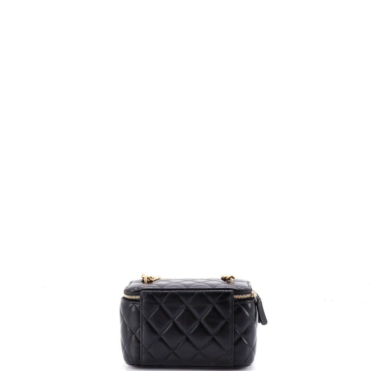 All Slide Long Vanity Case with Chain Quilted Lambskin Small