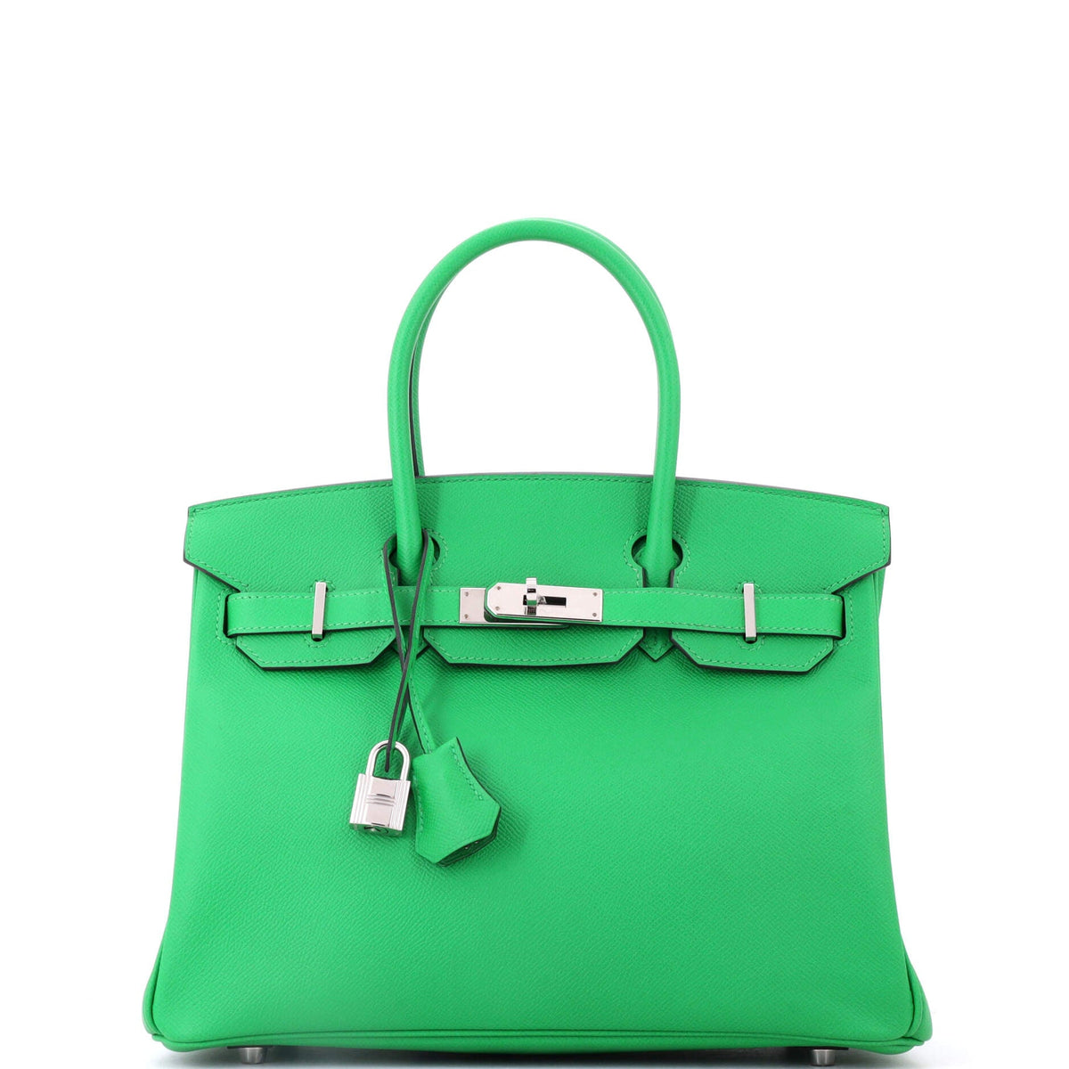 Birkin Handbag Bamboo Epsom with Palladium Hardware 30
