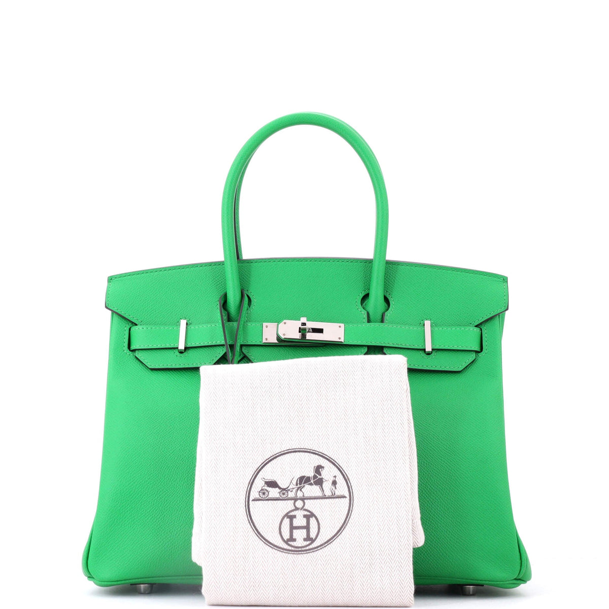 Birkin Handbag Bamboo Epsom with Palladium Hardware 30