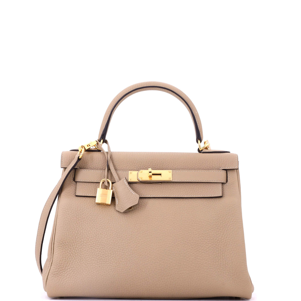 Kelly Handbag Trench Clemence with Gold Hardware 28