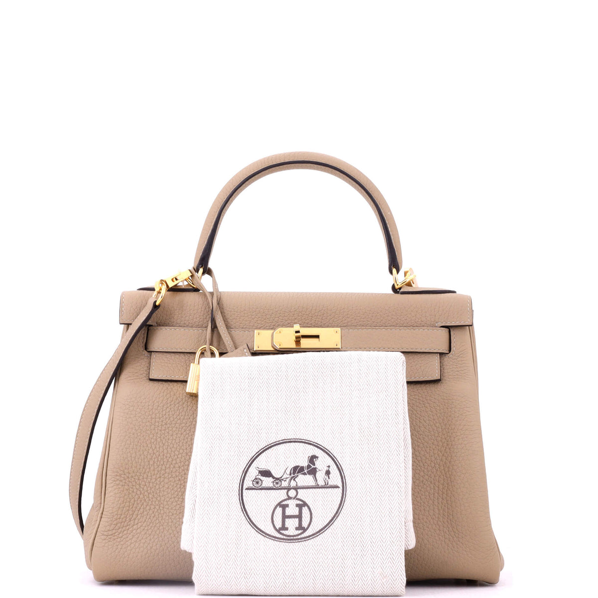 Kelly Handbag Trench Clemence with Gold Hardware 28