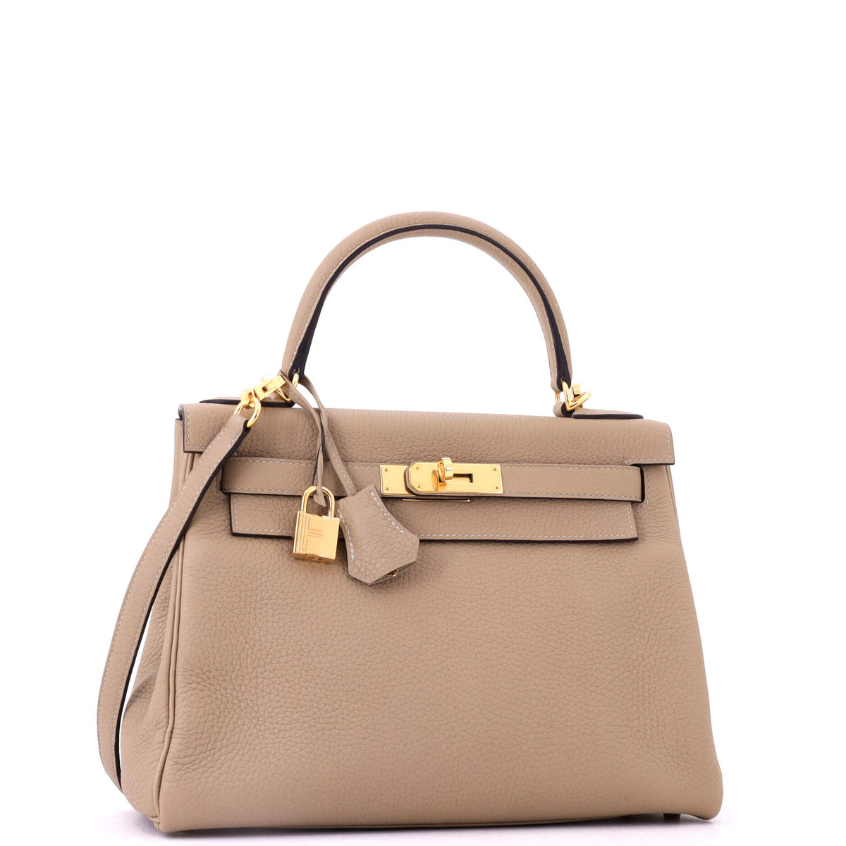 Kelly Handbag Trench Clemence with Gold Hardware 28