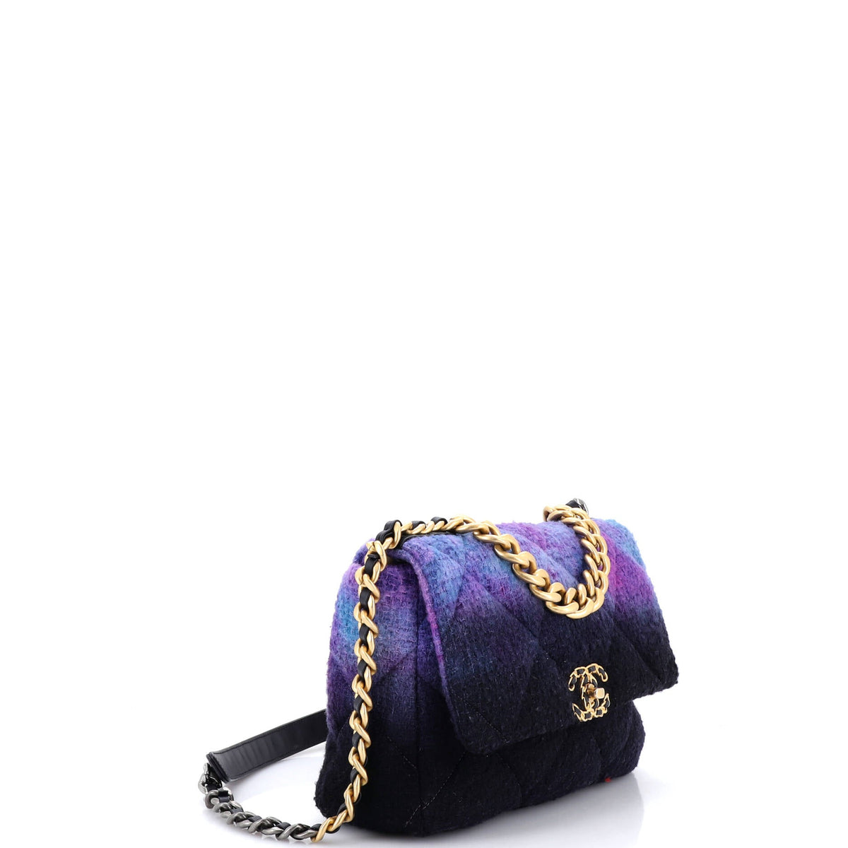 19 Flap Bag Quilted Degrade Wool Medium