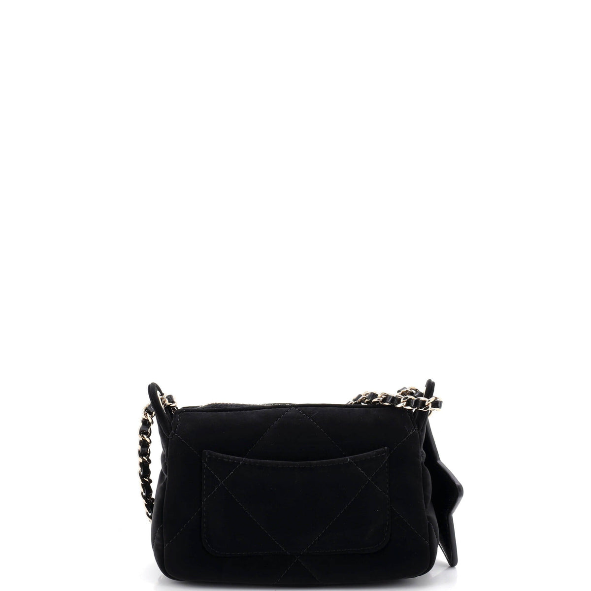 25 Clutch With Chain Quilted Velvet Effect Nylon and Shiny Crumpled Calfskin Mini