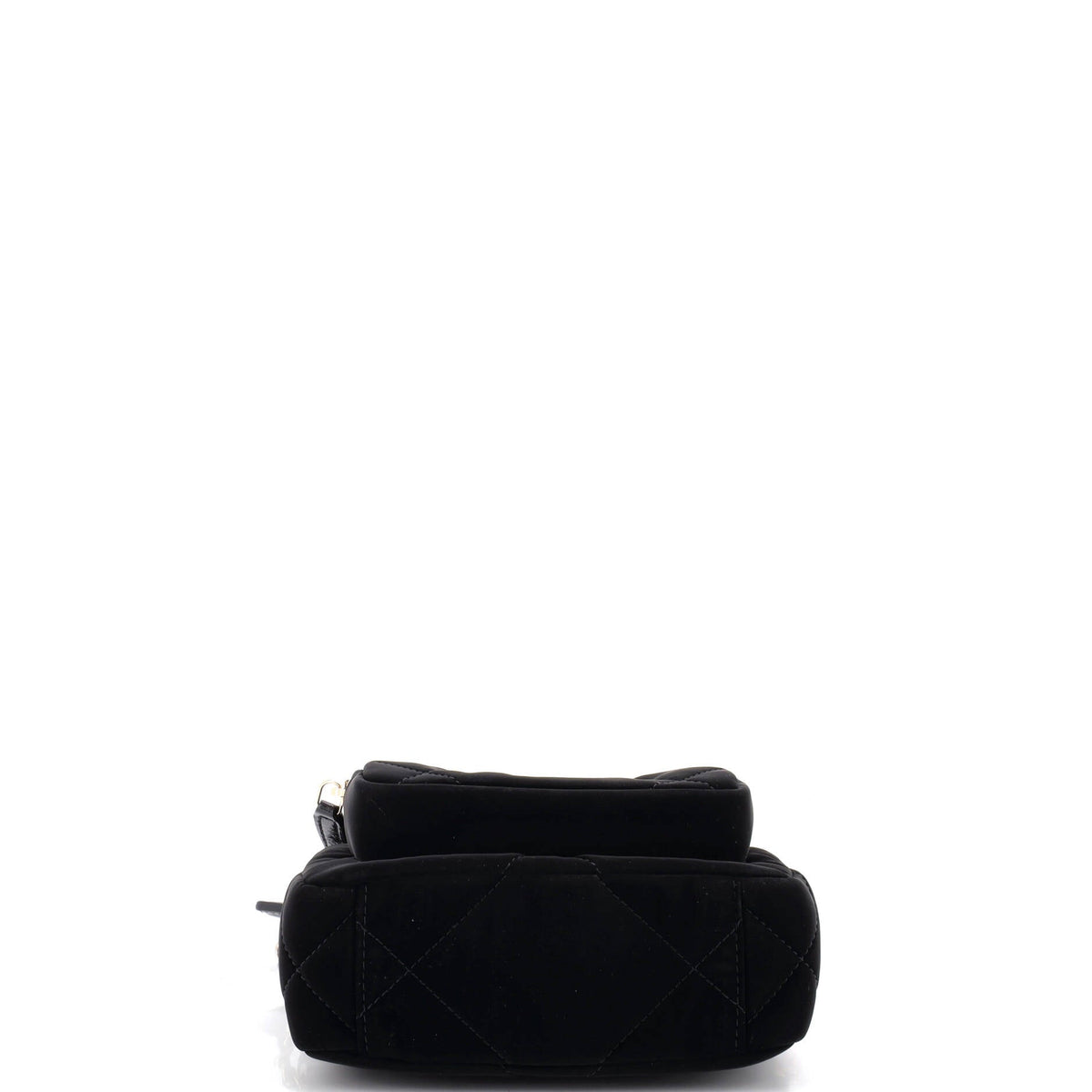 25 Clutch With Chain Quilted Velvet Effect Nylon and Shiny Crumpled Calfskin Mini