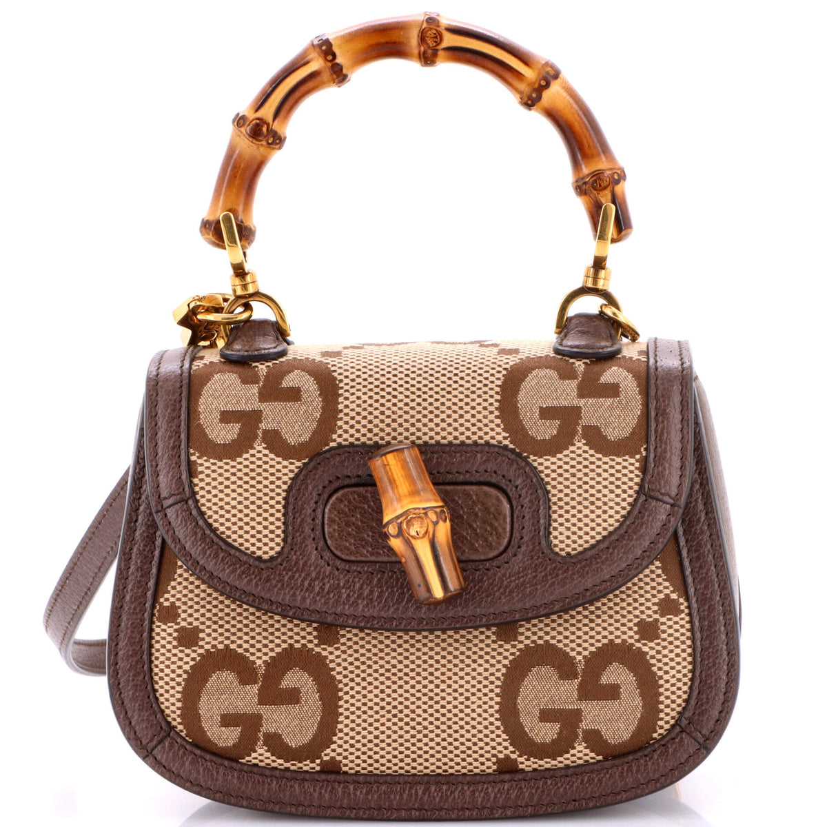 Bamboo 1947 Top Handle Bag Jumbo GG Canvas Mini