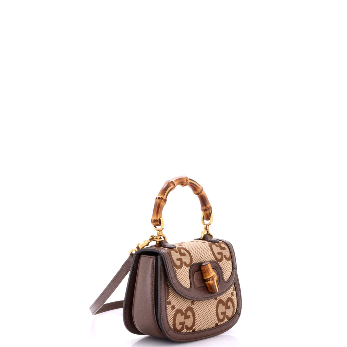 Bamboo 1947 Top Handle Bag Jumbo GG Canvas Mini