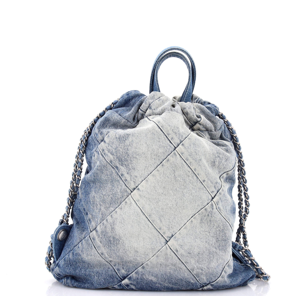 22 Chain Backpack Quilted Denim Medium