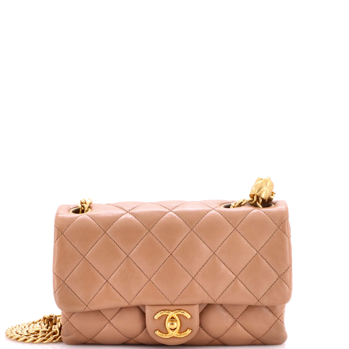 All Slide Long Flap Bag Quilted Lambskin Small