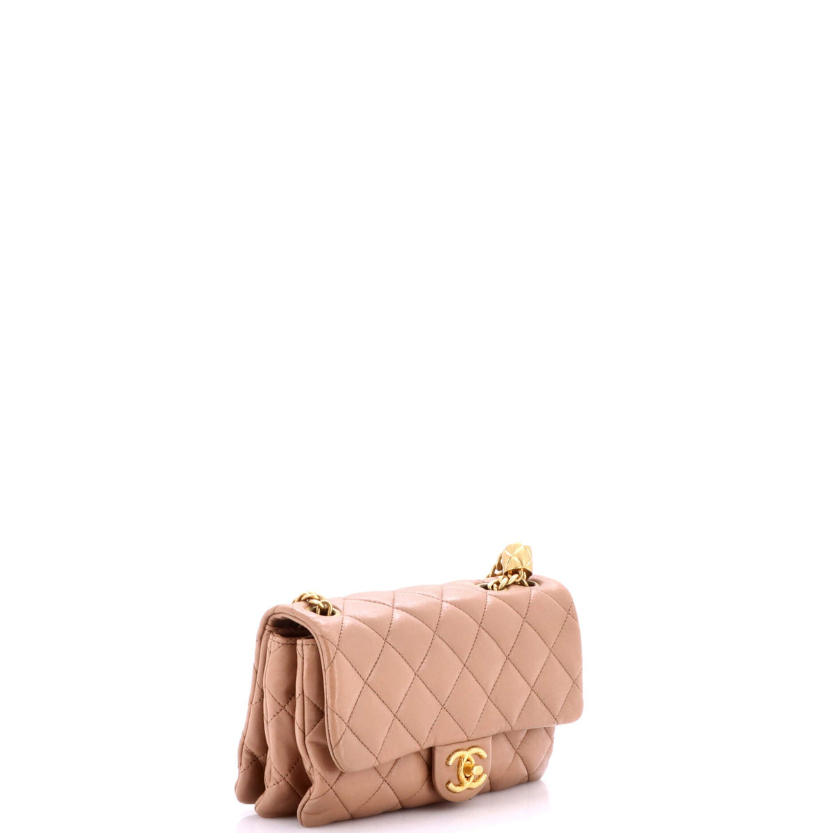 All Slide Long Flap Bag Quilted Lambskin Small