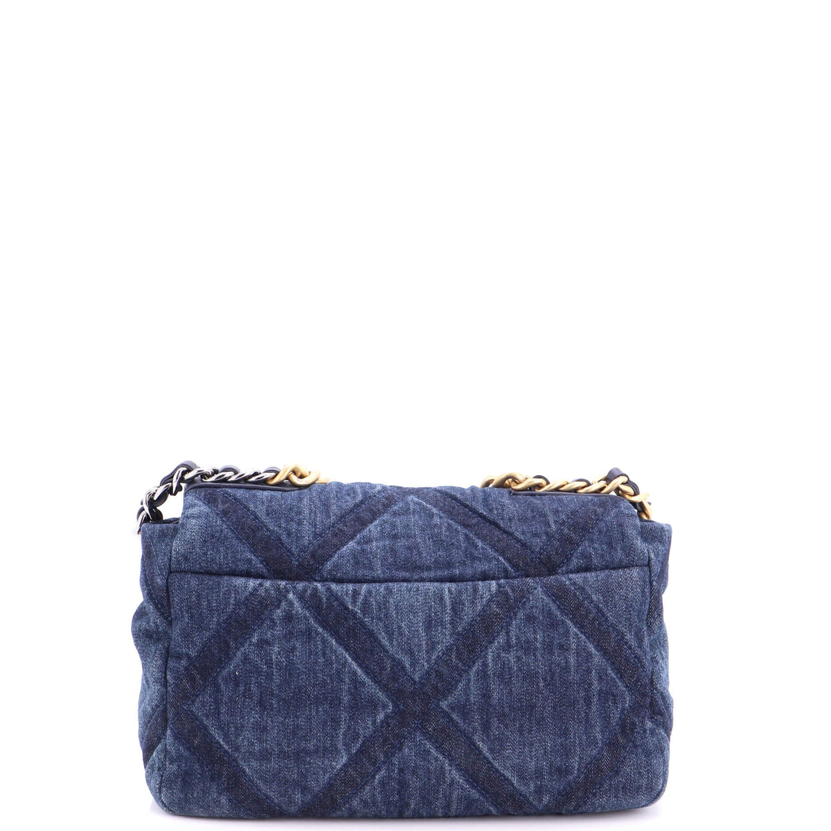 19 Flap Bag Quilted Denim Medium
