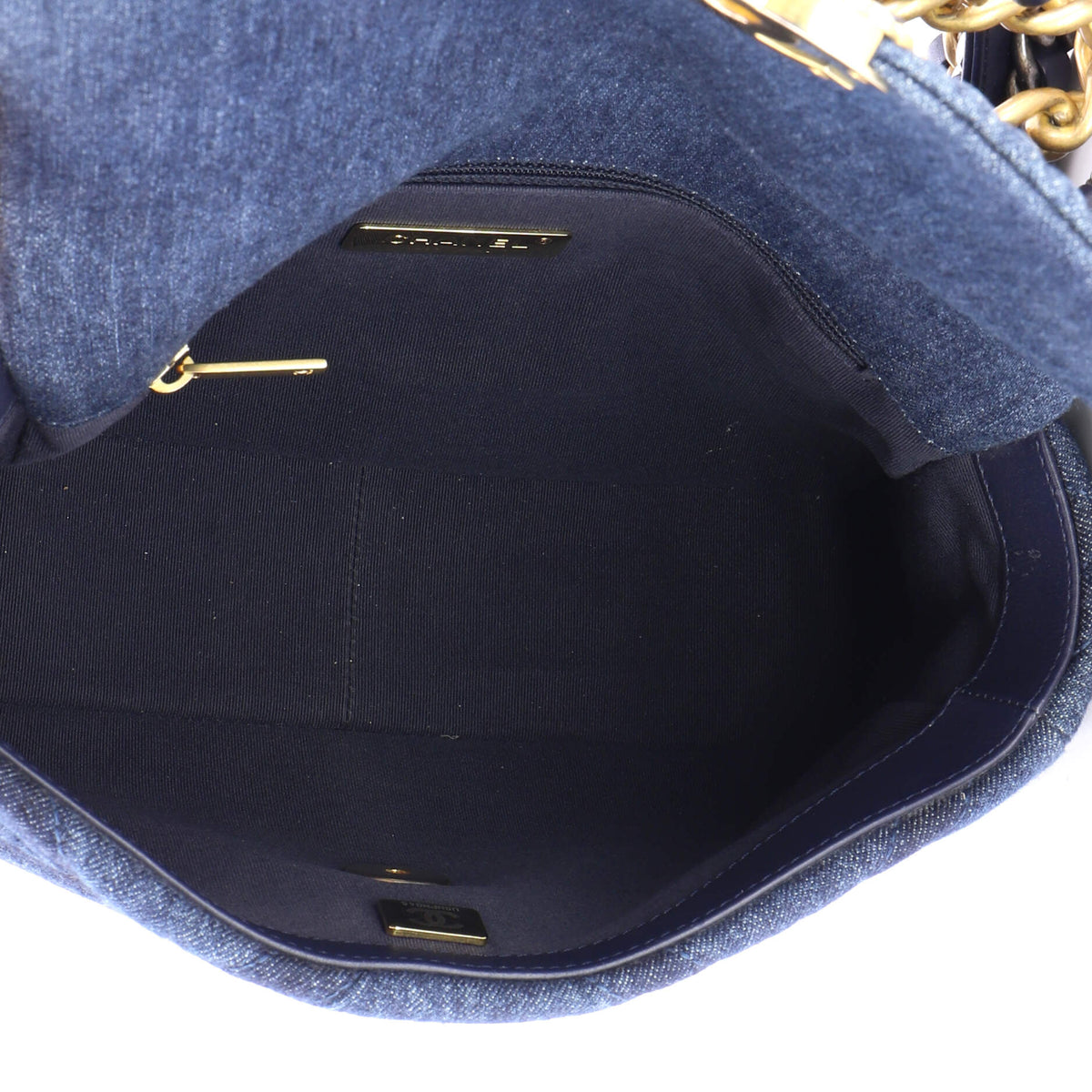 19 Flap Bag Quilted Denim Medium