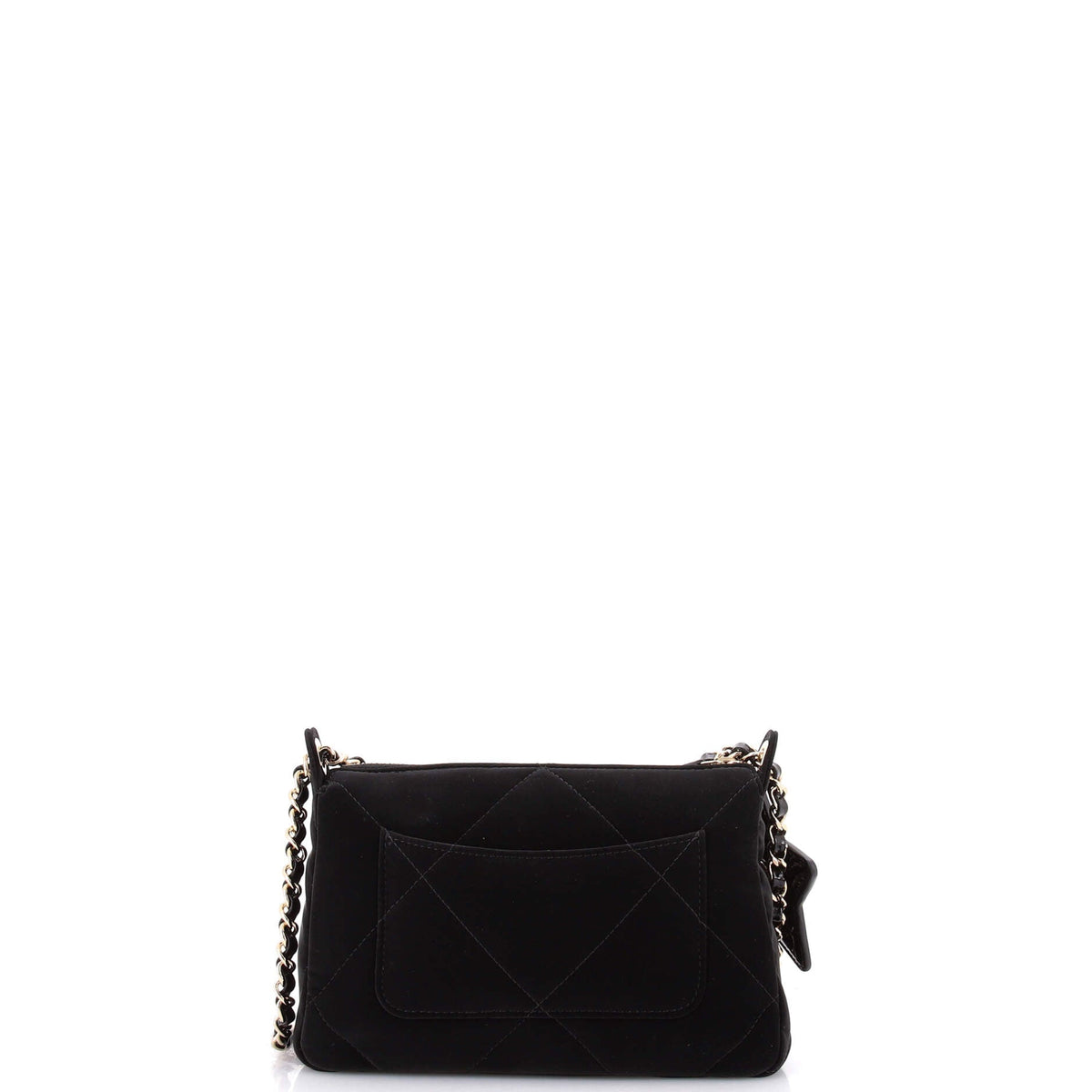 25 Clutch With Chain Quilted Velvet Effect Nylon and Shiny Crumpled Calfskin Mini
