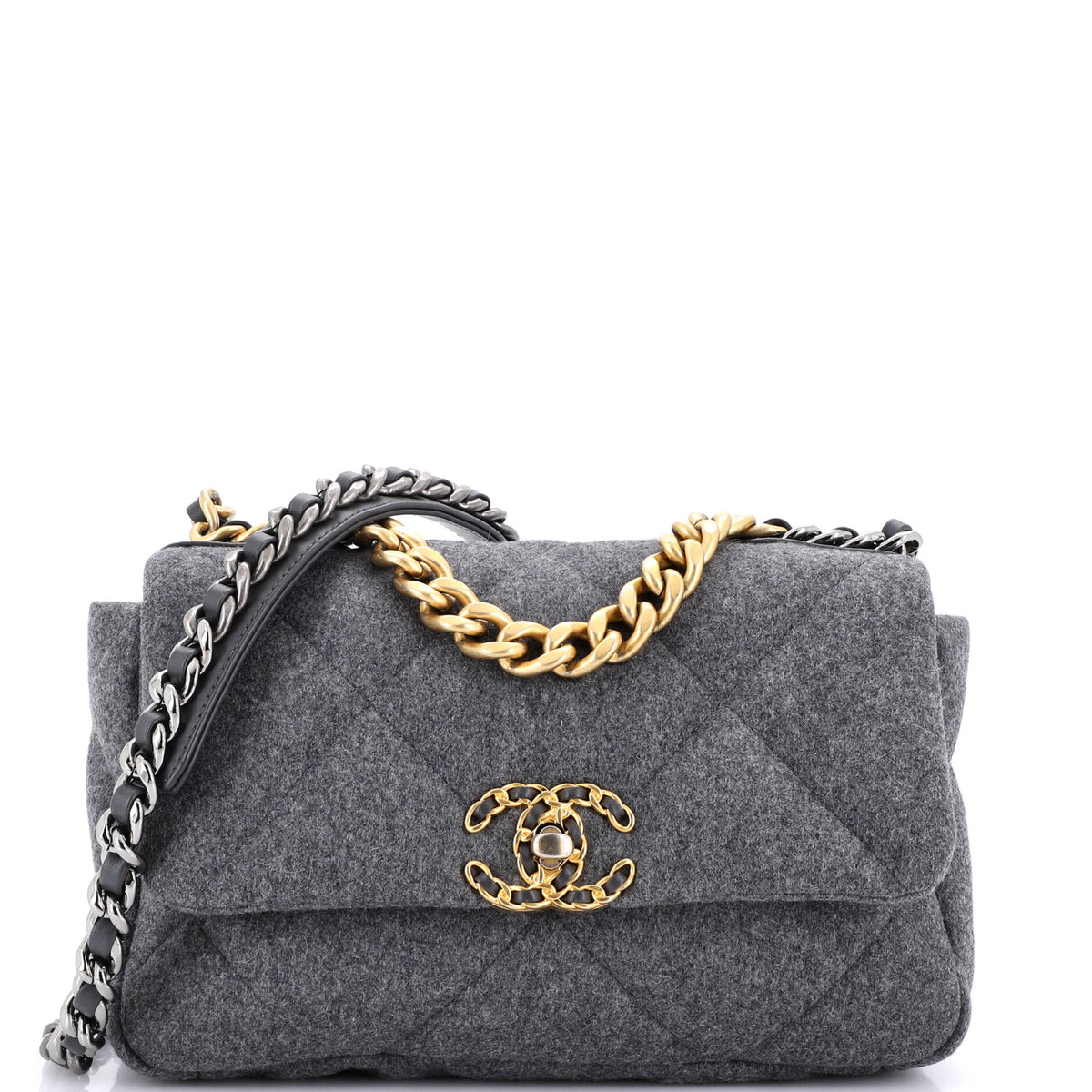 19 Flap Bag Quilted Wool Medium