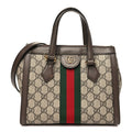 GG Supreme Monogram Small Ophidia Tote Bag Brown