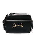 Textured Calfskin Small Horsebit 1955 Shoulder Bag Black