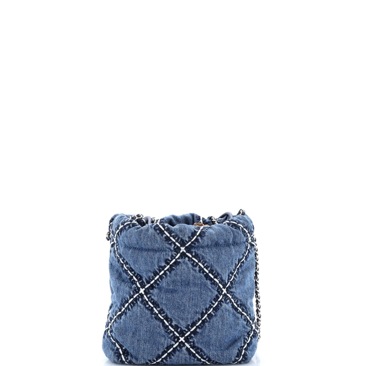 22 Chain Hobo Quilted Stitched Denim Mini
