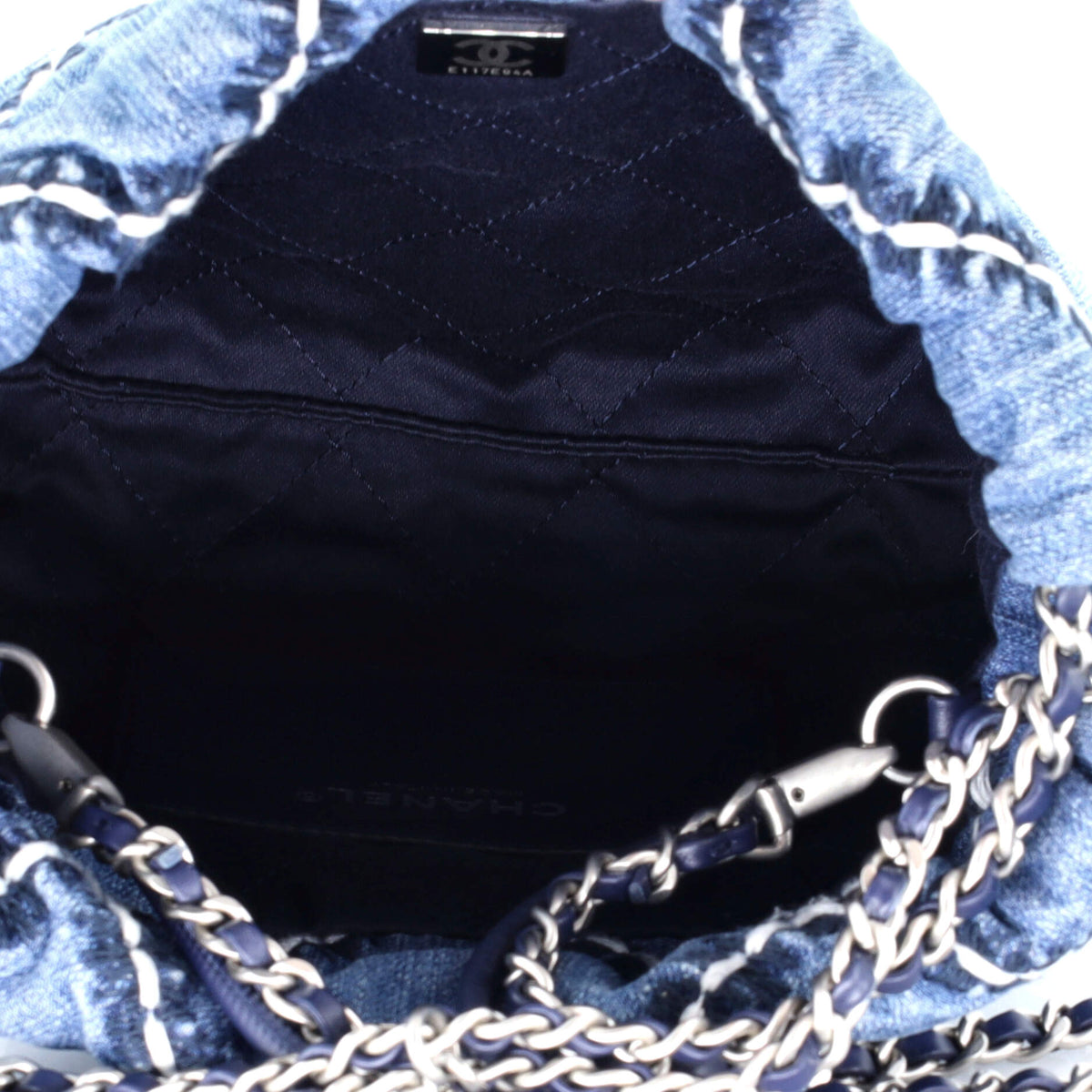 22 Chain Hobo Quilted Stitched Denim Mini