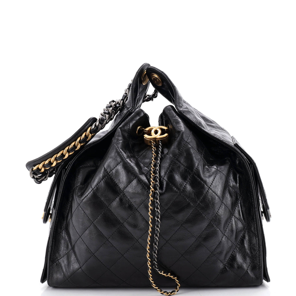 25 Hobo Bag Quilted Shiny Crumpled Calfskin Medium