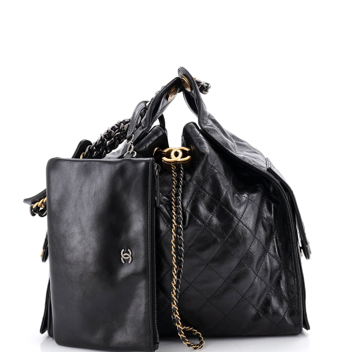 25 Hobo Bag Quilted Shiny Crumpled Calfskin Medium