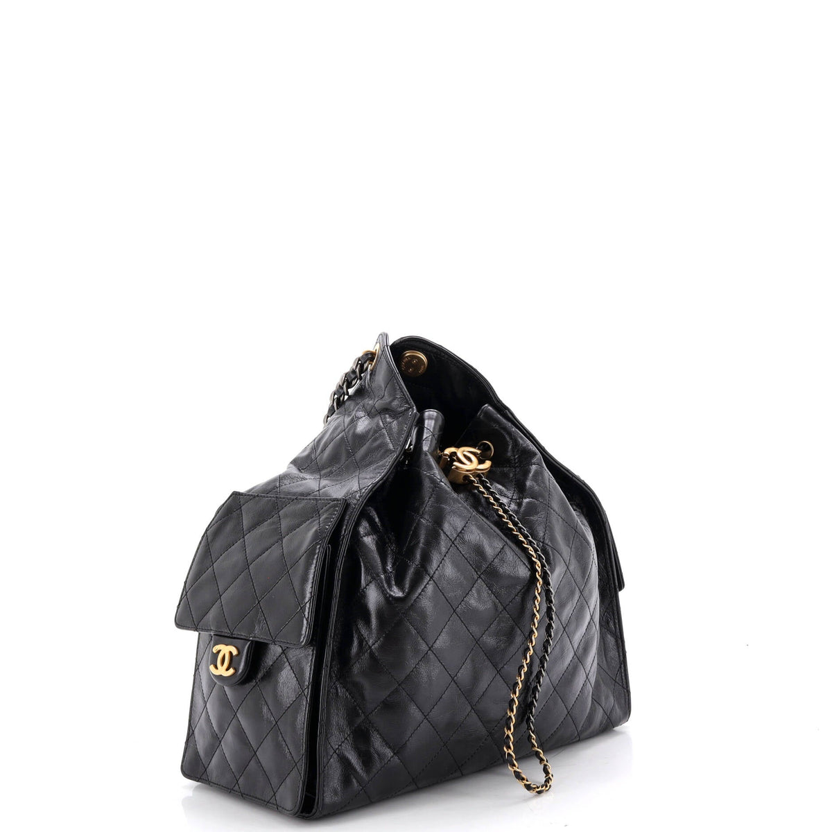 25 Hobo Bag Quilted Shiny Crumpled Calfskin Medium