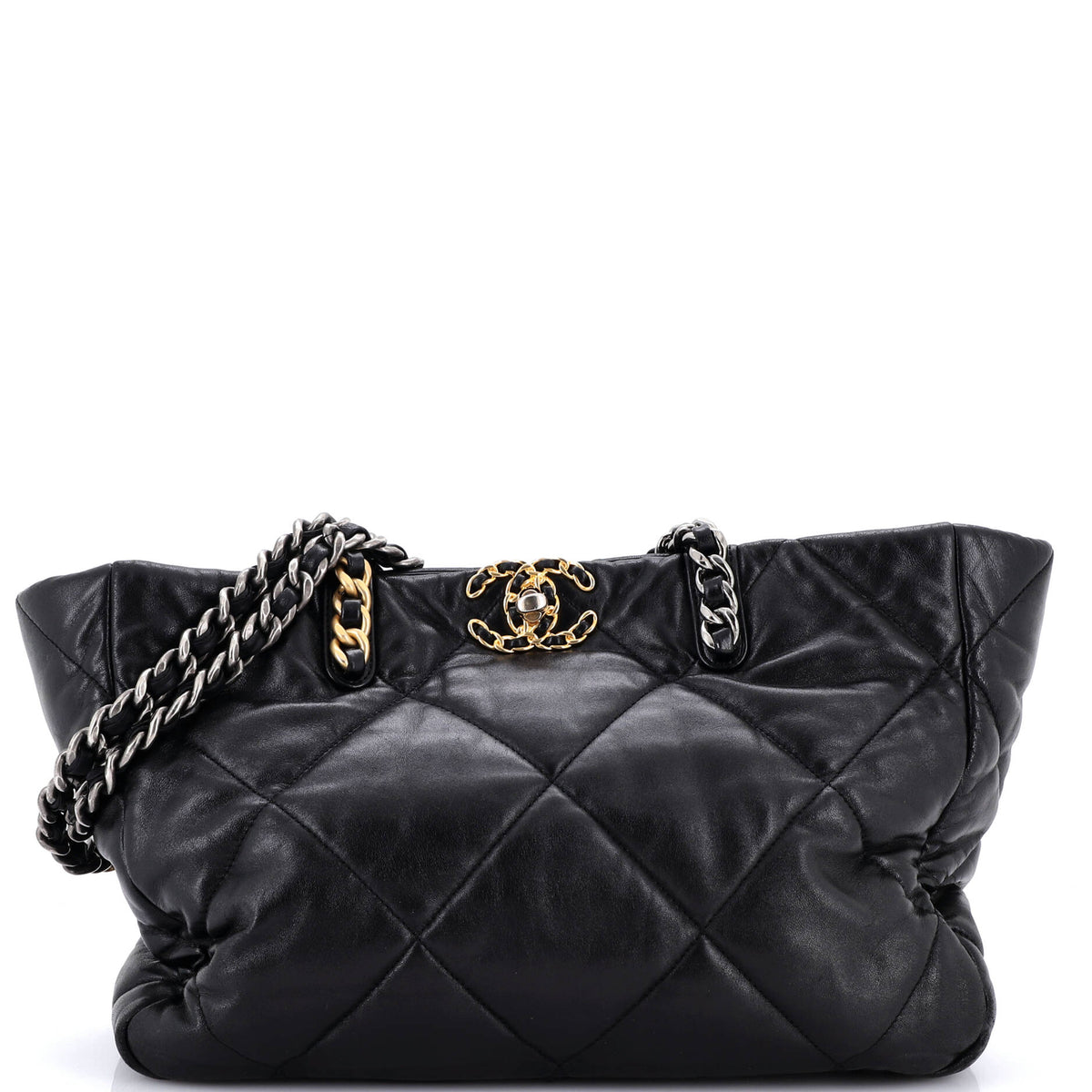 19 Shopping Bag Quilted Leather East West