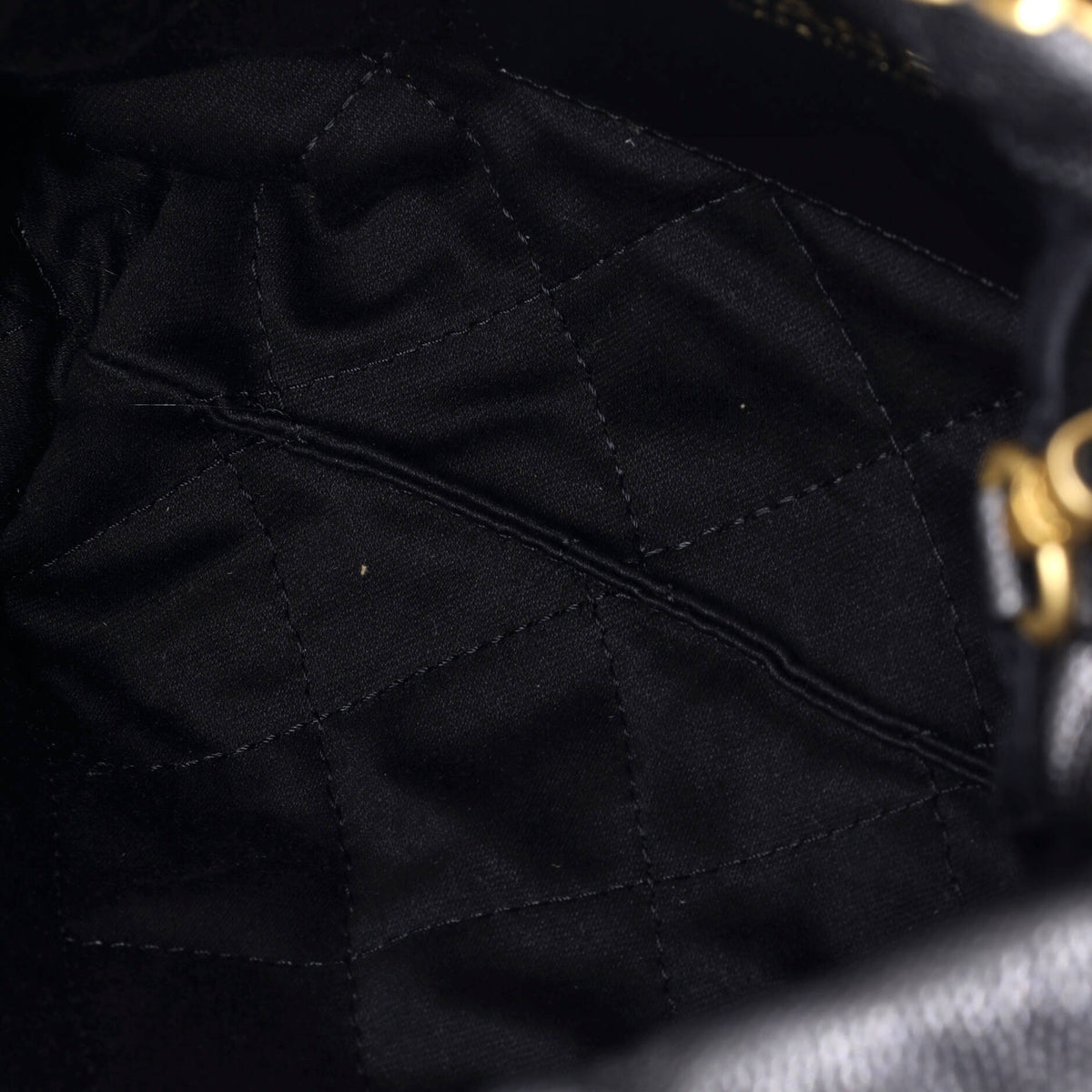 22 Chain Hobo Quilted Caviar Mini