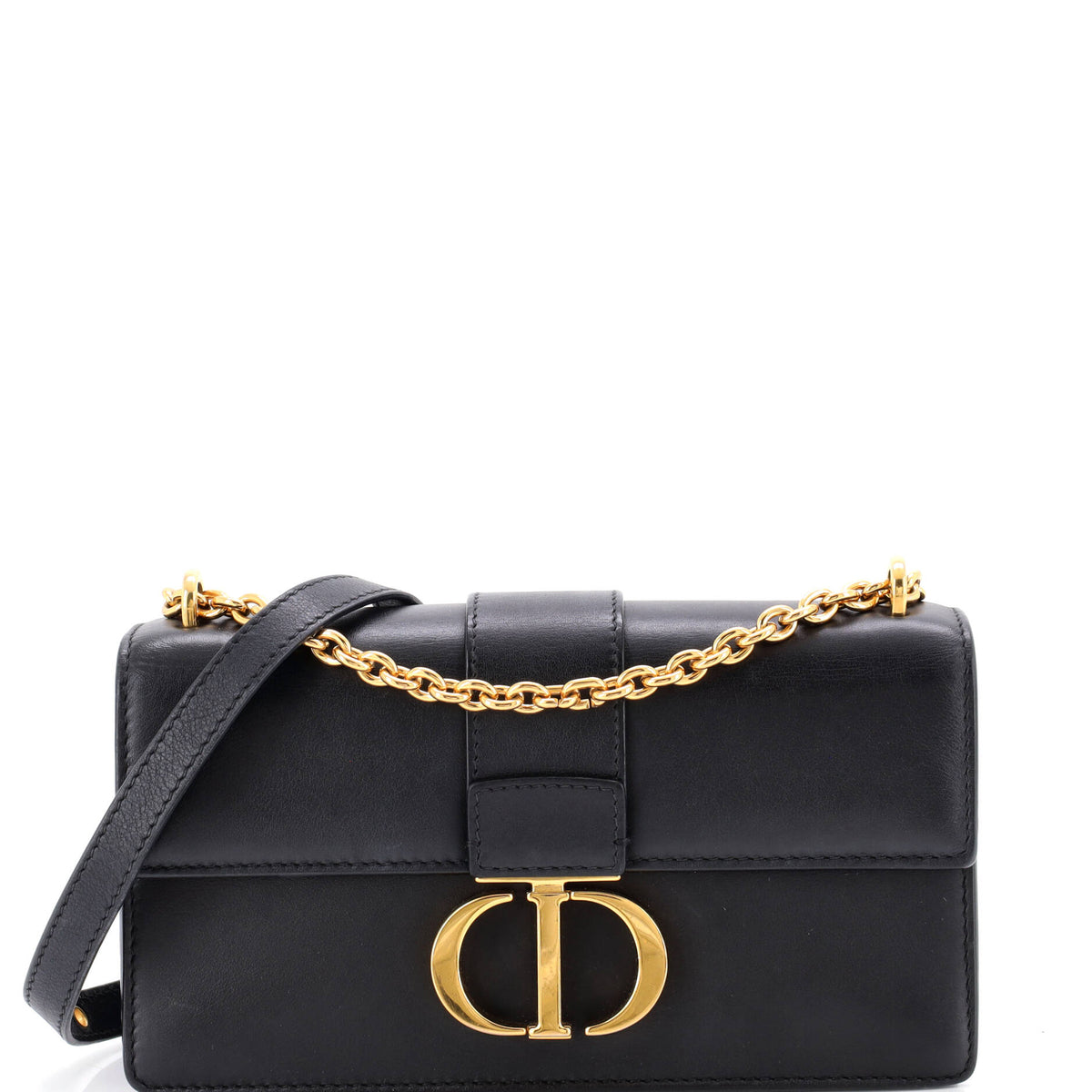 30 Montaigne Chain Flap Bag Leather East West