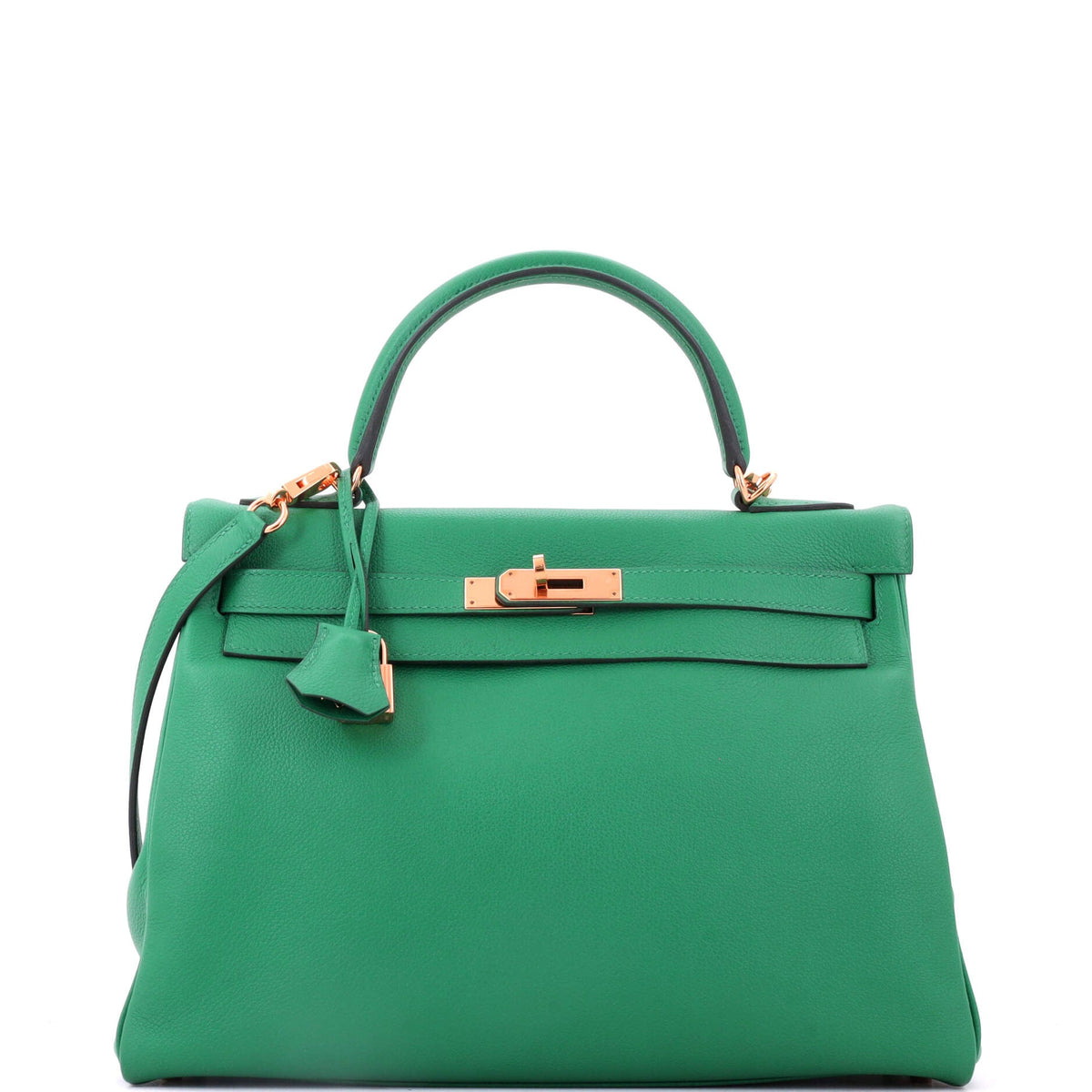 Kelly Handbag Menthe Evercolor with Gold Hardware 32
