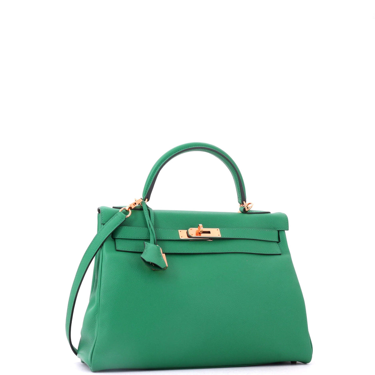 Kelly Handbag Menthe Evercolor with Gold Hardware 32