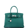 Birkin Handbag Malachite Epsom with Palladium Hardware 30