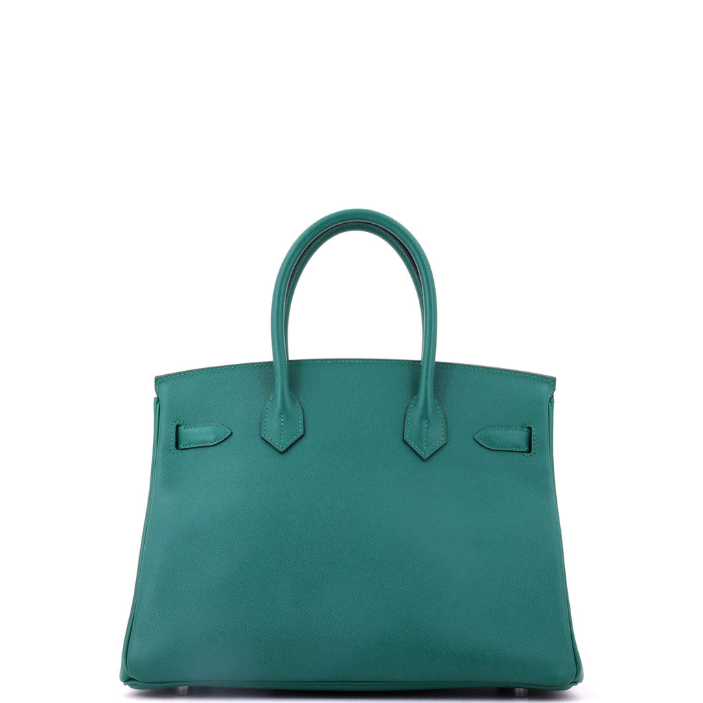 Birkin Handbag Malachite Epsom with Palladium Hardware 30