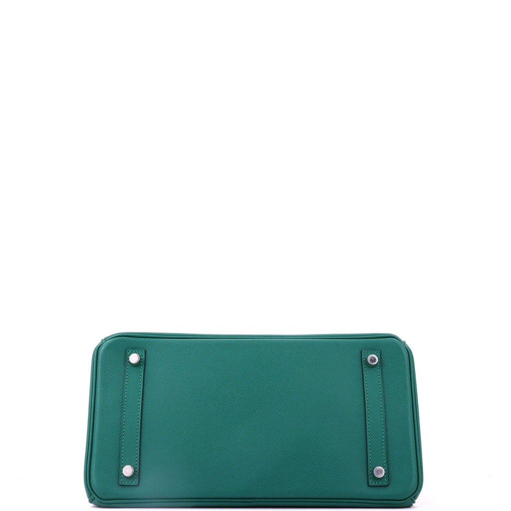 Birkin Handbag Malachite Epsom with Palladium Hardware 30