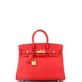 Birkin Handbag Rouge Tomate Swift with Gold Hardware 25