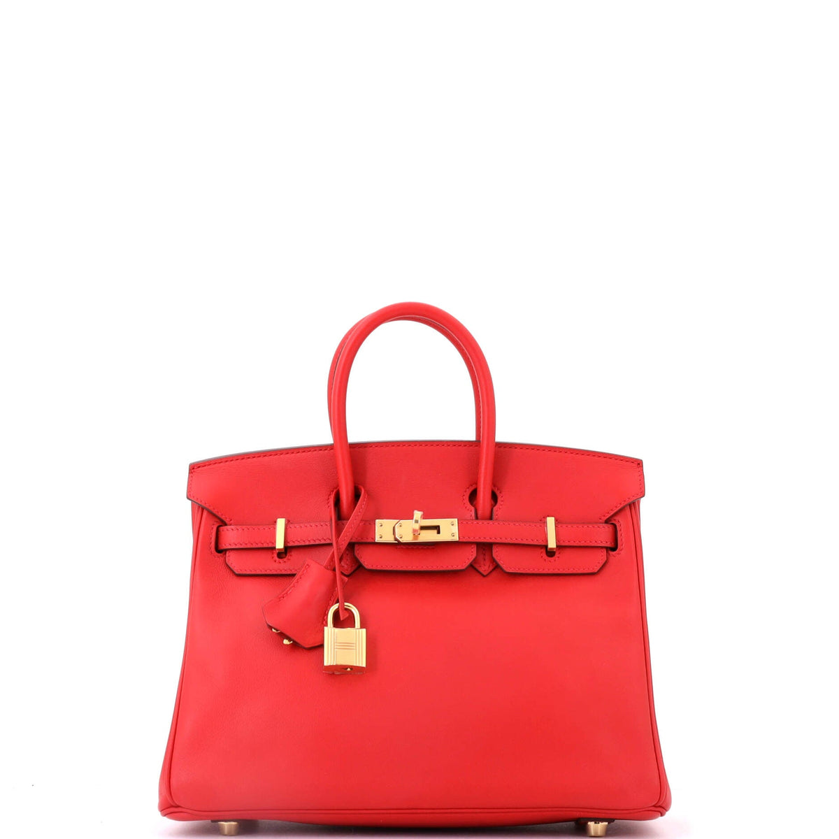 Birkin Handbag Rouge Tomate Swift with Gold Hardware 25