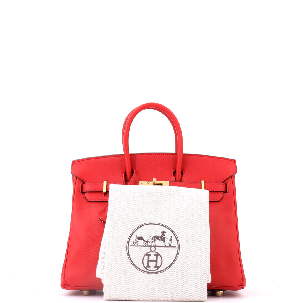 Birkin Handbag Rouge Tomate Swift with Gold Hardware 25