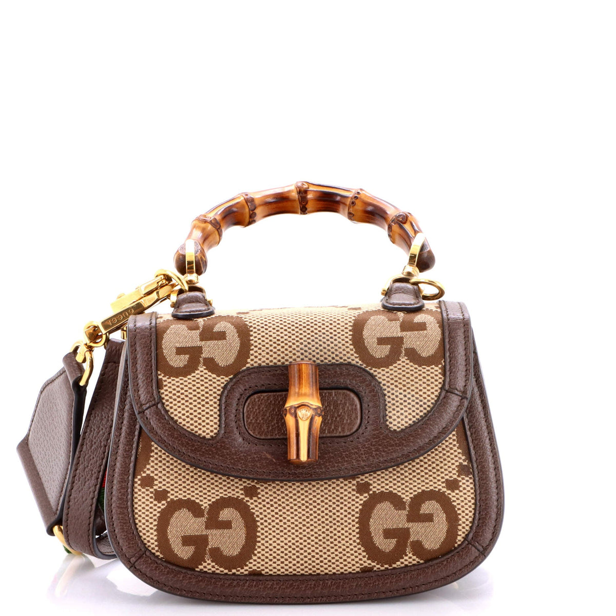 Bamboo 1947 Top Handle Bag Jumbo GG Canvas Mini