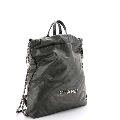 22 Chain Backpack Quilted Calfskin Large