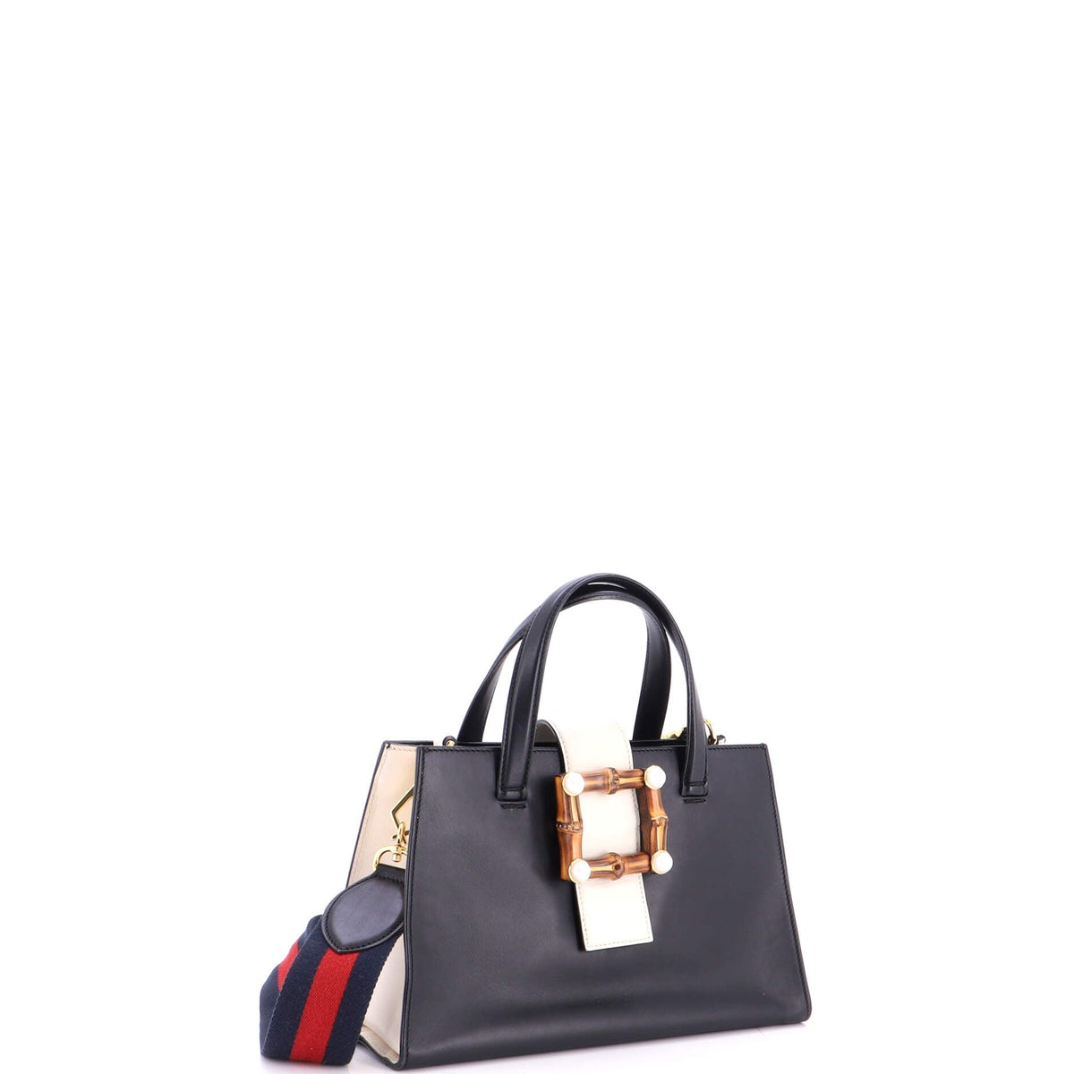 Bamboo Buckle Tote Leather Small