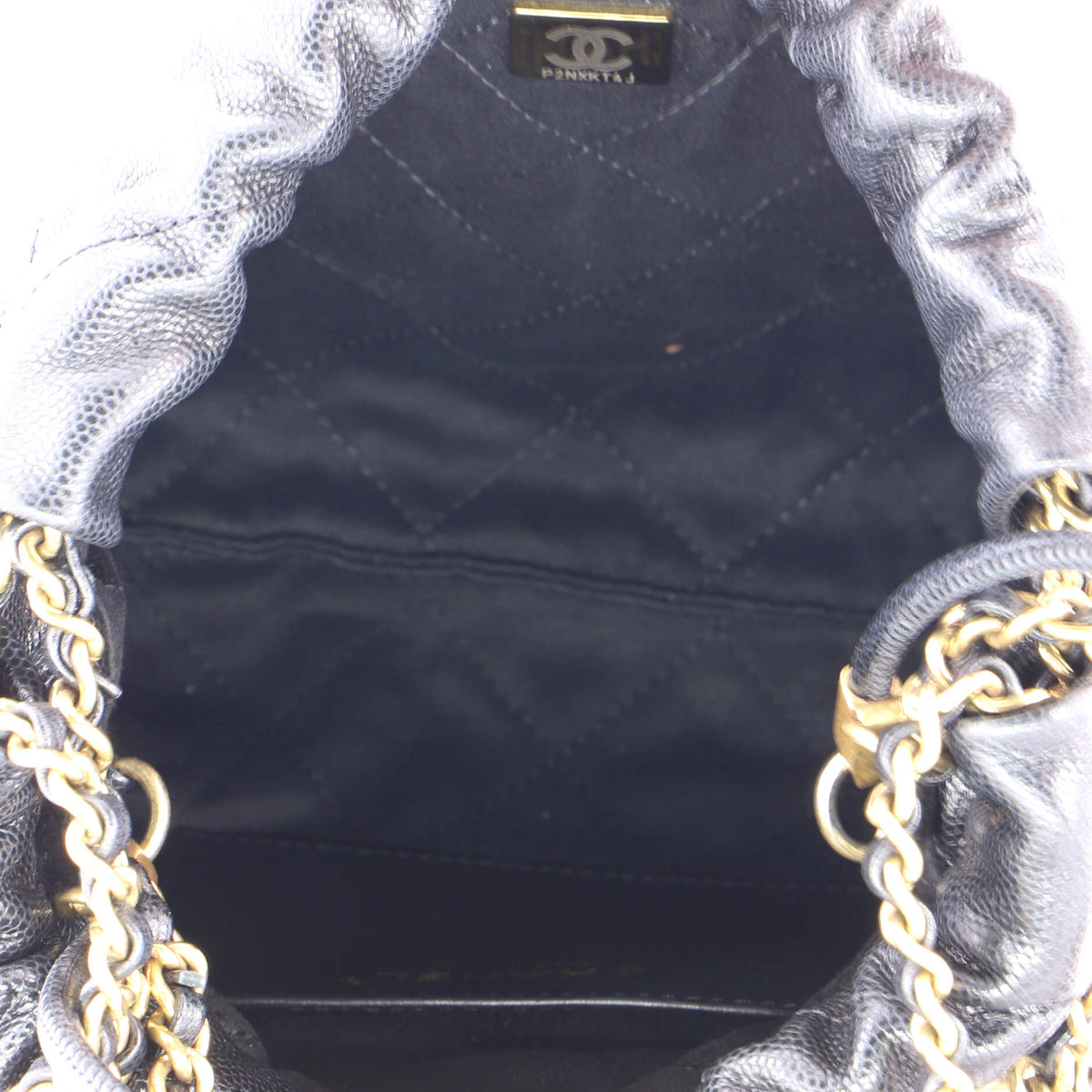 22 Chain Hobo Quilted Caviar Mini