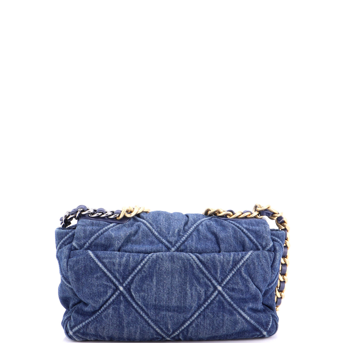19 Flap Bag Quilted Denim Medium