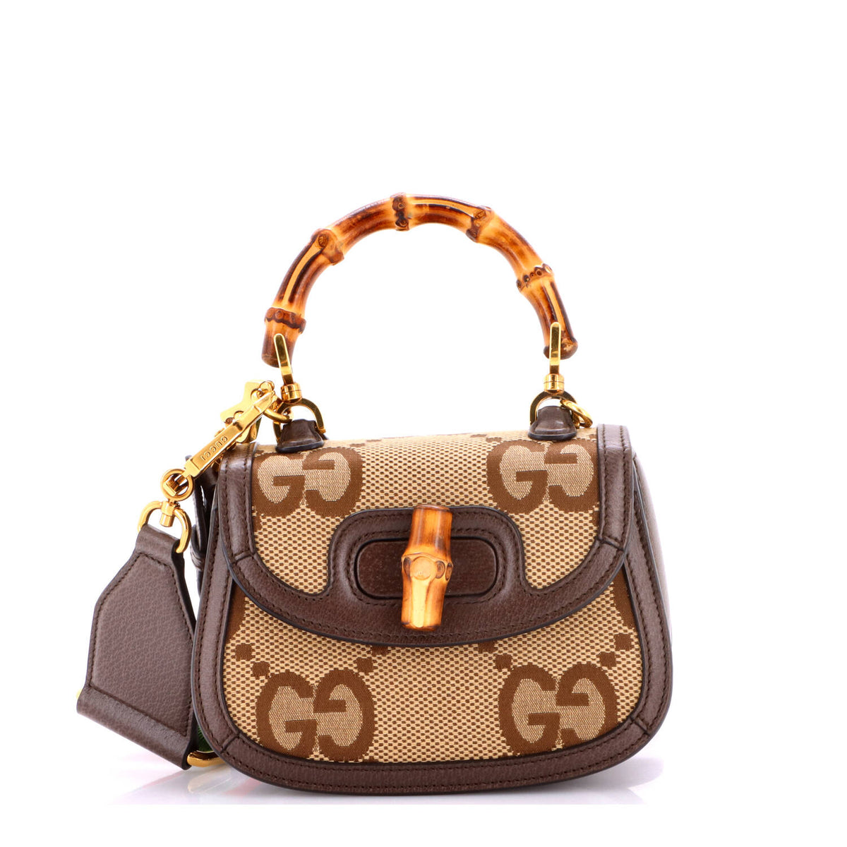 Bamboo 1947 Top Handle Bag Jumbo GG Canvas Mini