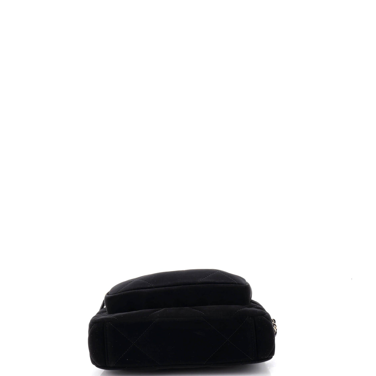 25 Clutch With Chain Quilted Velvet Effect Nylon and Shiny Crumpled Calfskin Small