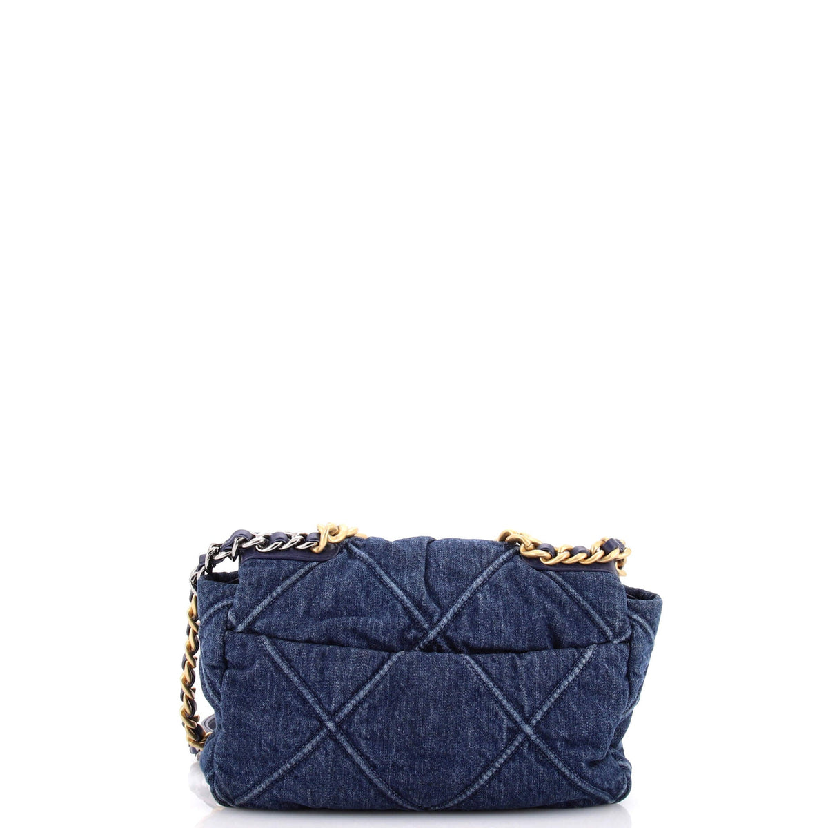 19 Flap Bag Quilted Denim Medium